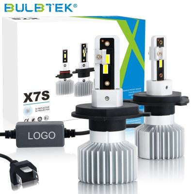 China BULBTEK X7S Wholesale Auto High Output LED Headlight Bulb Lux 12V 24V Car LED Headlight REKORD H1 H4 H7 H8 H9 H11 H16 LED for sale