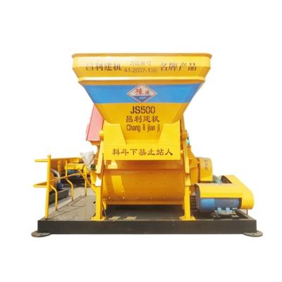 China Working Efficiency JS Series 500 Liters Spiral Twin Double Shaft Concrete Mixer for sale