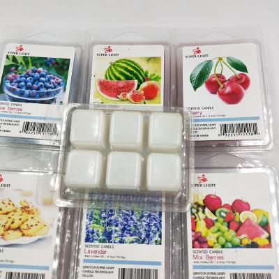 China Stable 2.5oz Flame Scented Wax Cubes / Melts In Display Box for sale