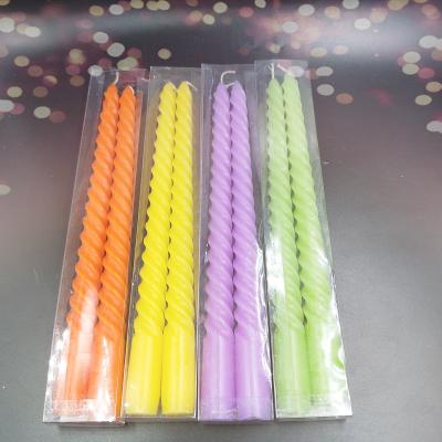 China Flameless Multicolor Color And Paraffin Wax Material Spiral Candle 42g for sale