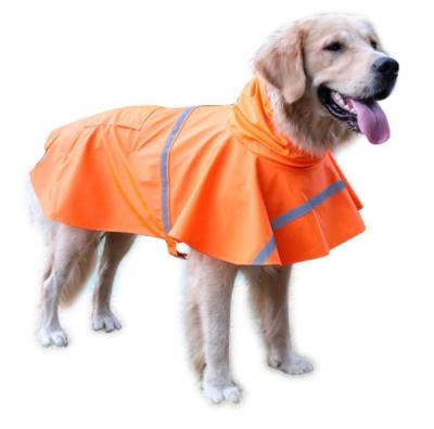 China Large Customized Waterproof Adjustable Pet Water Proof Clothes Lightweight Dog Raincoat With Reflective Tape for sale