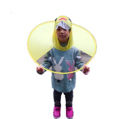 China 2020 Stylish Cute Design Reusable Yellow PVC Duck UFO Raincoat 100% Waterproof For Kids for sale