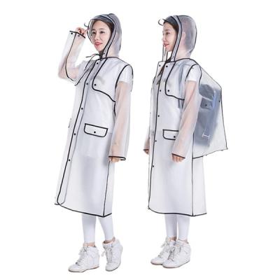 China 2021 Premium EVA Transparent Raincoat Stylish 100% Waterproof For Women And Men for sale