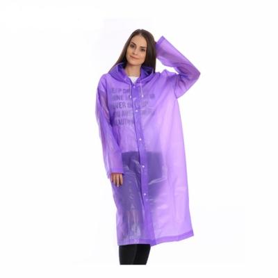 China 100% EVA Long Raincoat transparent colorful portable adult disposable raincoat with hoods and long sleeves for sale