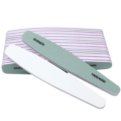 China Professional Steel Nail Files Double Sided Nails Sizes Acrylic Gel 80 100 180 150 240 320 Grit Washable Zebra Nail File for sale