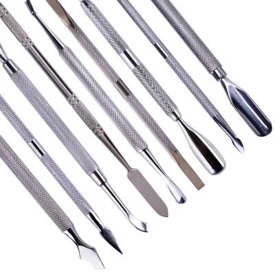 China High Quality Waterproof Colored Titanium Coat Art Tool Professional Nail Cuticle Manicure Pedicure Nail Pusher Stainless Steel for sale