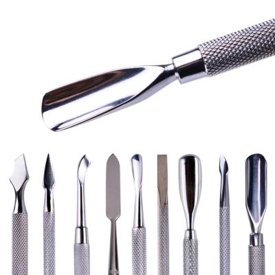 China Waterproof High Quality Double Sides Stainless Steel Nail Cuticle Pusher for sale