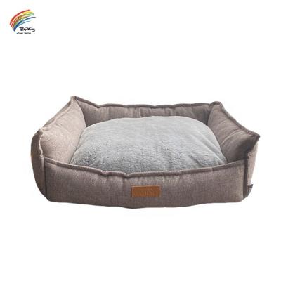 China Sale low price top quality luxury with non slip bottom plaid relax dog bed for sale