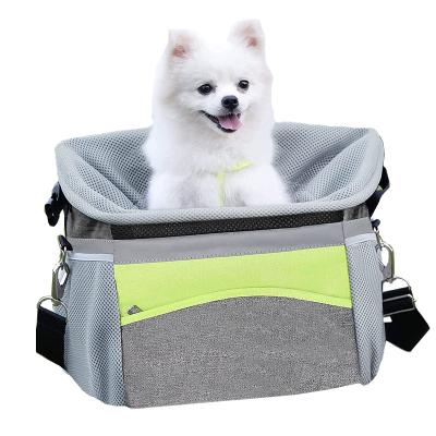 China Viable Booster Safety Dog Bicycle Basket Designer Pet Carrier Dog Travel Car Seat For Small Dogs Cat With Reflective Markings for sale