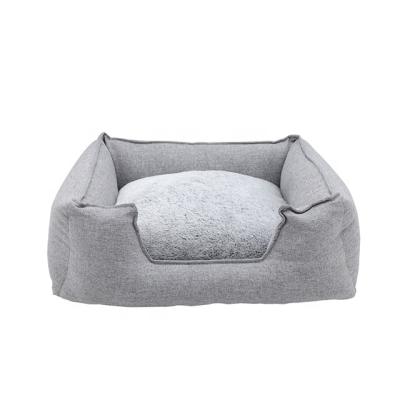 China Washable Rectangle Dog Warming Bed Warming Square Comfortable Pet Bed Simple Design Style, Durable Dog Crate Bed for sale