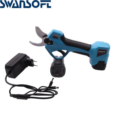 China Swansoft Handle 3.2CM LED Display Anti-Slip Battery Operated Electric Shears for Vineyard and Orchards for sale