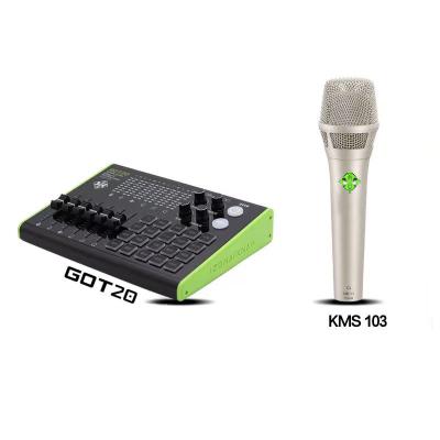 China Live Broadcast Microphone V8 Sound Card HANXIANGZI New Arrival GOT20 Sound Card Set External Usb Smart Professional Connect Phone And Tablet for sale