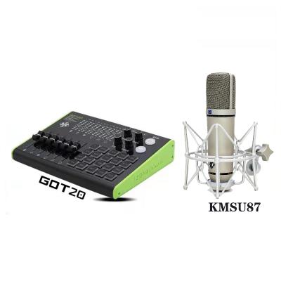 China Live Broadcast Microphone V8 Sound Card HANXIANGZI New Arrival GOT20 Sound Card Set External Usb Smart Professional Connect Phone And Tablet for sale