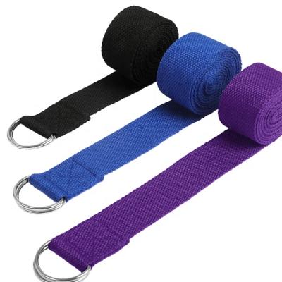 China Daily Stretching Amazon Best Selling Logo Yoga Stretch Strap With Custom Adjustable D-Clip Buckle for sale