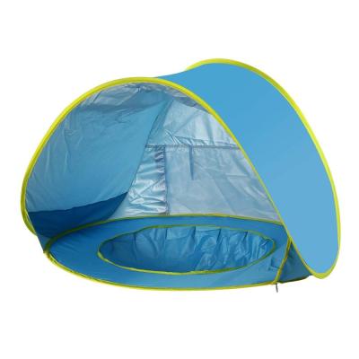 China Straight Bracing Type Portable UV Protection Sun Shelter Noise Baby Beach Tent With Pool for sale