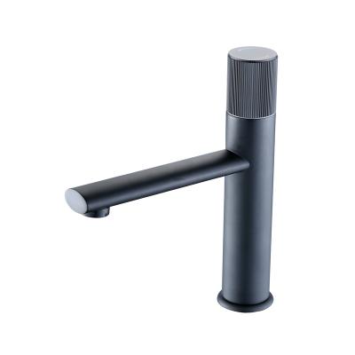 China New Popular Modern Black Single Handle Brass Water Taps Water Saving Lavatory Faucet For Bathroom for sale