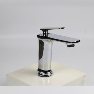 China Sense Faucets Exquisite Design Handle Right Angle Deck Mounted Chrome Round Basin Faucet With Water Saving Hidden Aerator for sale