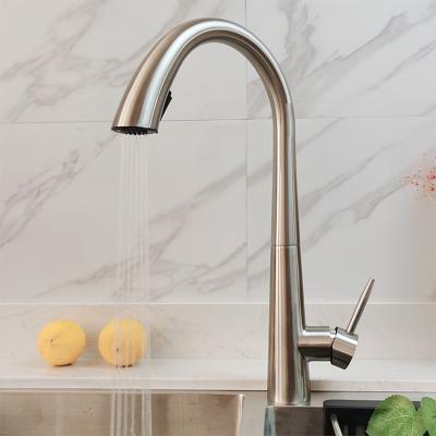 China Pull Out Spray 360 Degree Rotation Faucet Single Handle Mixer Tap Pull Down Spray Spring Kitchen Faucet for sale