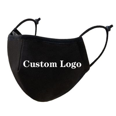 China Fashion Breathable Original Cotton Breathable Facemask Pure Black Maskes With Customize Logo Washable Maskes for sale