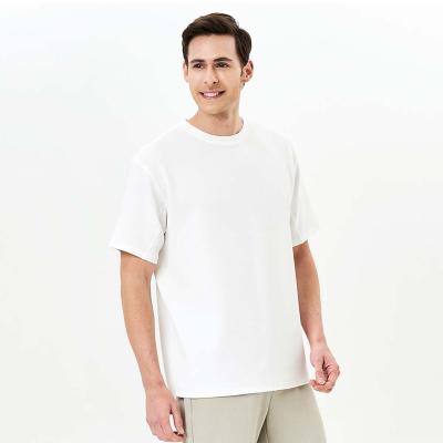 China Big Size Summer Anti-Wrinkle Logo Men's Casual T Shirt Polyester Quick Dry Custom Shirts Polyester For Men for sale