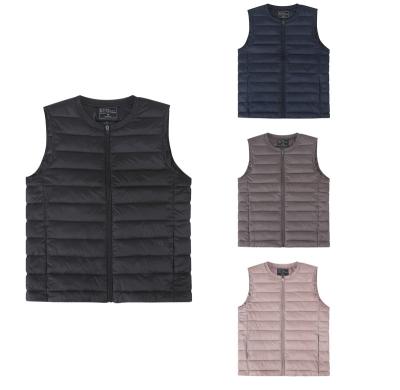 China Wholesale Women's Winter Waterproof Warm Lightweight Vest Down Vest Passionate Zipper O Neck Sleeveless Vest for sale