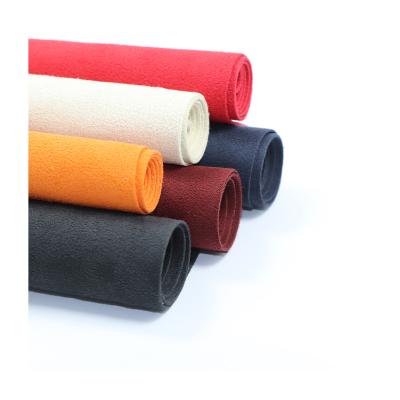 China Supplier Elastic Suede Fabric PU Faux Microfiber Suede Material Artificial Leather for sale