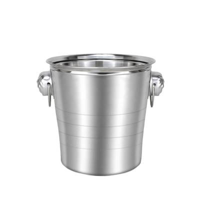 China Sustainable Wide-Use Classic Stainless Steel Ice Bucket For Wine Cooling Container For Bar With Handle for sale