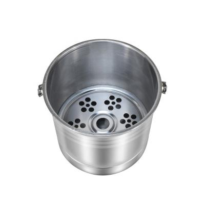 China Factory-opened sustainable stainless steel buckets for ice with filter metal bucket for cooling beer champagne for sale