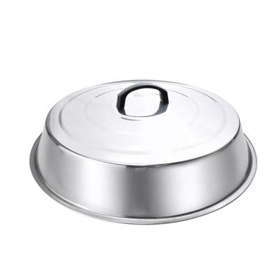 China Hot Selling Multi Purpose Stainless Steel Dome Pot Cover Viable With Handle Heat Resistant Lid For Wok Pan for sale