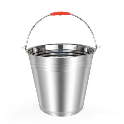 China Best Sustainable Selling Stainless Steel Bucket With Big Handle Metal Water Bucket With Various Capacity For Family for sale