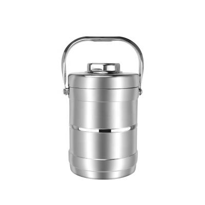 China High Quality 3 Layered Stand Insulated Food Storage Jar Heat Insulation Stainless Steel Storage Container For Kitchen for sale