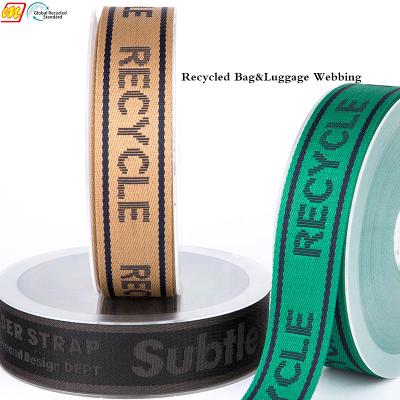 China Factory Direct Sale Sustainable Eco Friendly Recycle Polyester Material R-PET Webbing Tape In China for sale