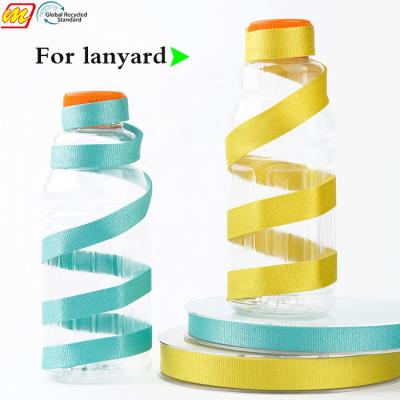 China Eco Friendly Recyled R-PET Ribbon Manufacturer GRS Certificate Recycle Polyester rpet Webbing For Lanyard Bag Bel Pet Collar for sale