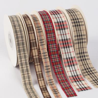 China Techniques Face Style Tartan Plaid Printed Viable Simple Ribbon for sale