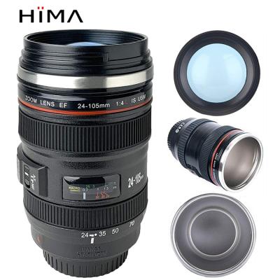 China Viable IT A 400ML Leak Proof Coffee Mug Stainless Steel Thermos Camera Lens Camera Lens Coffee Mug With Lid for sale