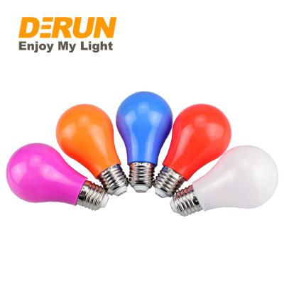 China LANDSCAPE A60 A19 5W CERAMIC INSIDE red blue green yellow orange pink led colored bulbs e27 decorated led light, LED-COLOR for sale