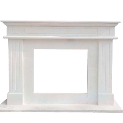 China European Indoor White Marble Fireplace Mantel For Decoration for sale