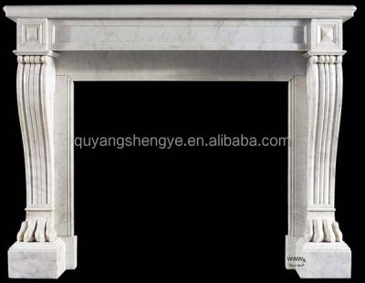 China Eco - Friendly Wall Mounted Electric Fireplace Frame Made By White Marble for sale