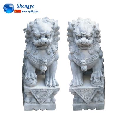 China China Lion Statue or Life Size Garden Decorative Natural Marble for sale