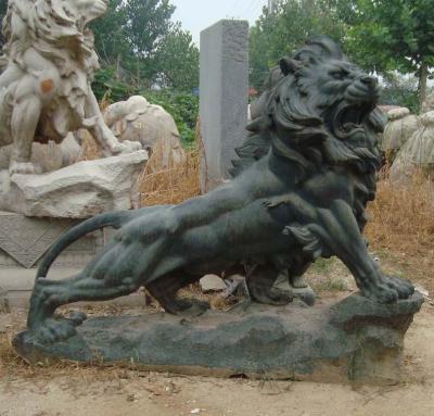 China Lion Statue Outdoor Black Marble Walking Sculpture L150*H120*45cm for sale