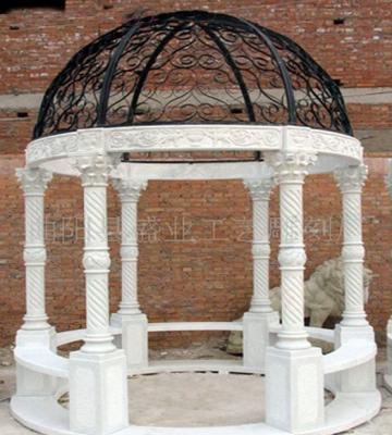 China European Garden Stone Products Large Pavilion White Marble Supply for sale