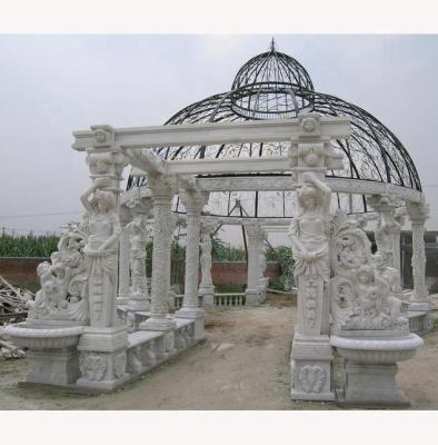 China Garden Gazebo White Marble Outdoor Gazebo for sale