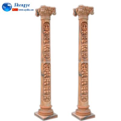 China Hollow Carved Marble Roman Column And Pillar for sale