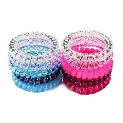 China Wholesale High Elasticity Telephone Wiring Hair Accessories Fashion Telephone Wiring Elastic Hair Ties for sale