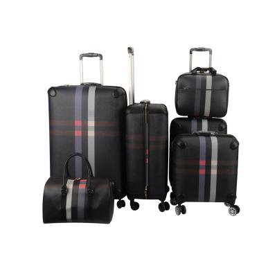 China Hot PU RTS PU Spinner Luggage Set Suitase Moving Trolley Suitase Sets 6 PCS Sets for sale