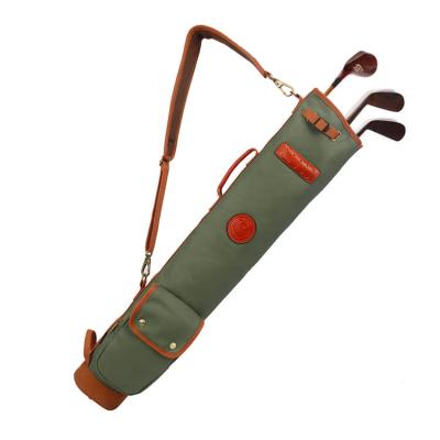 China Outdoor Sport Golf Bag Travel Tourbon Lightweight Green Fold Club Cart Canvas Leather Golf Bag For Women for sale