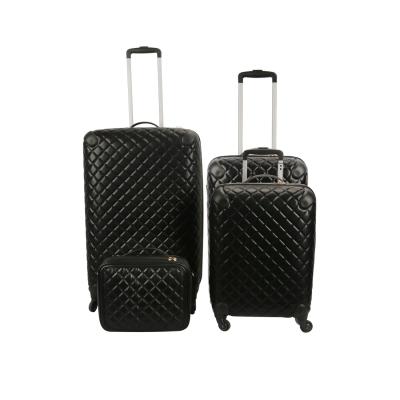 China Custom PU Fashion Trolley Spinner Luggage Bag Set for sale