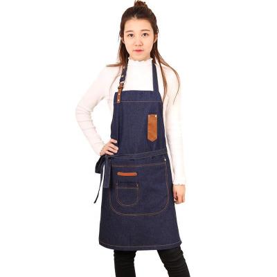 China Nail Tech Aprons Tourbon Home Bartender Gardening Apron With Custom Logo Denim for sale