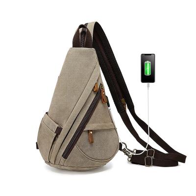 China Tourbon Canvas Small Sling Bag Cross - Body Rucksack Casual Shoulder Daypack Backpack For Men Women Outdoor Cycling Hiking Travel for sale