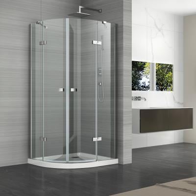 China Modern Frameless Pivot Hinge Quadrant Shower Enclosure for sale